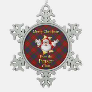 Scottish Clan Fraser Weihnachtsdekoration Schneeflocken Zinn-Ornament