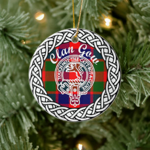 Scottish Clan Gow Tartan und Wappen Keramik Ornament