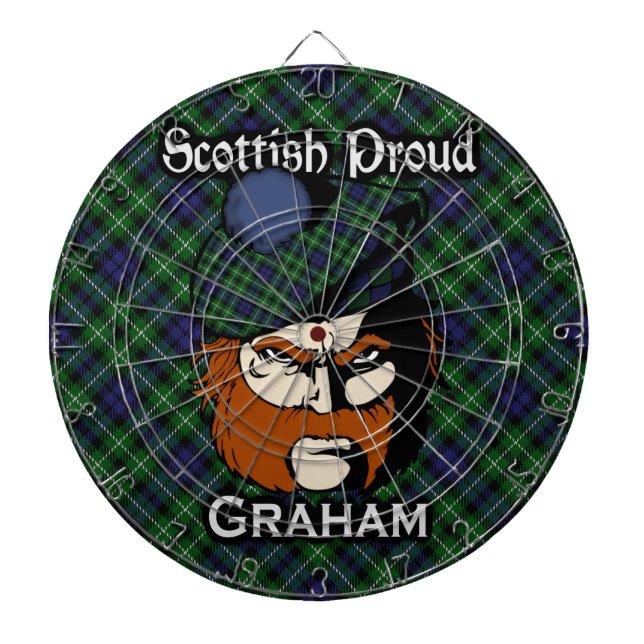 Scottish Clan Graham Tartan Dartboard Dartscheibe (vorne)