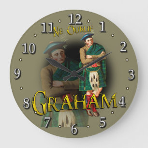 Scottish Clan Graham Tartan Große Wanduhr