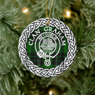 Scottish Clan Graham Tartan und Wappen Keramik Ornament