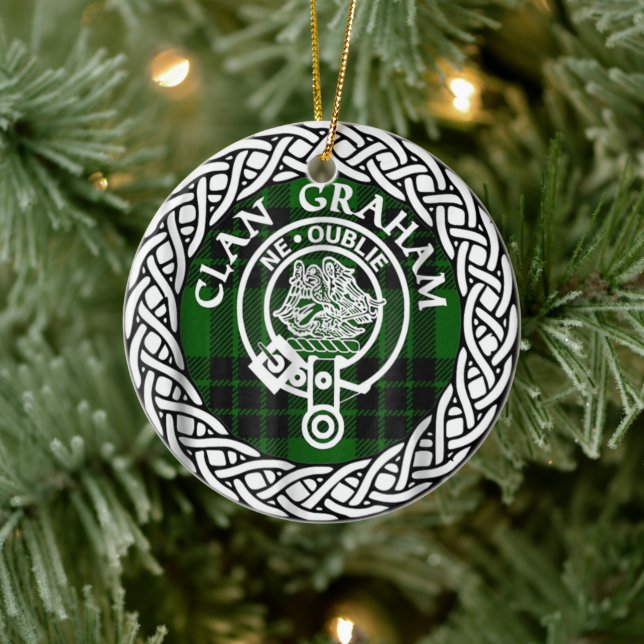 Scottish Clan Graham Tartan und Wappen Keramik Ornament (Baum)