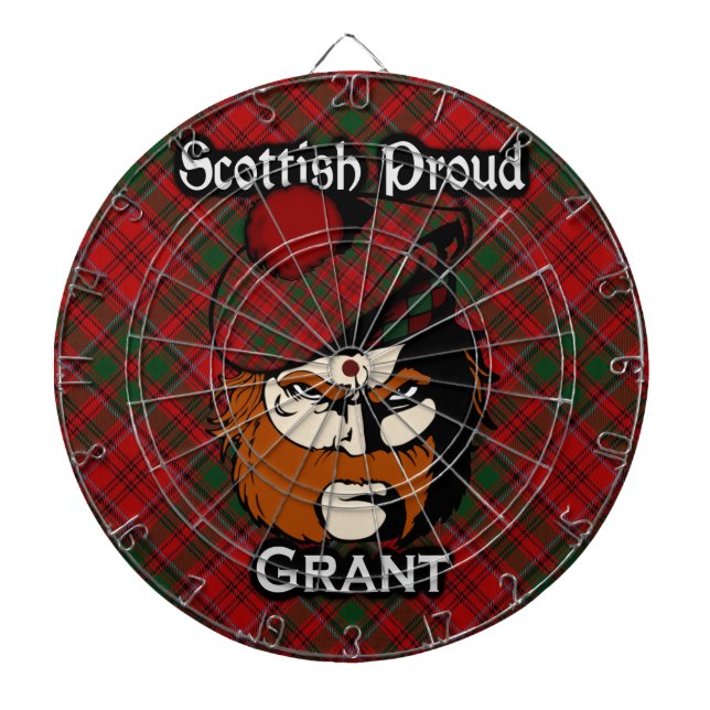 Scottish Clan Grant Tartan Dartboard Dartscheibe (vorne)