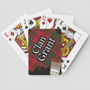Scottish Clan Grant Tartan Paint Brush Spielkarten