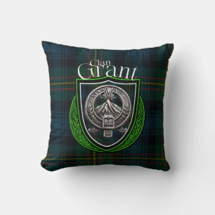 Scottish Clan Grant Tartan und Wappen Kissen
