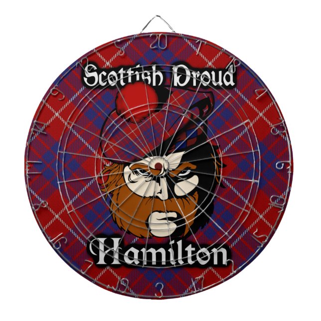 Scottish Clan Hamilton Tartan Dartboard Dartscheibe (vorne)