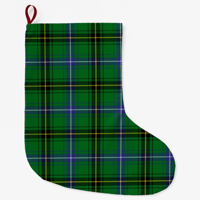 Scottish Clan Henderson Tartan Kariert Großer Weihnachtsstrumpf (Vorderseite)