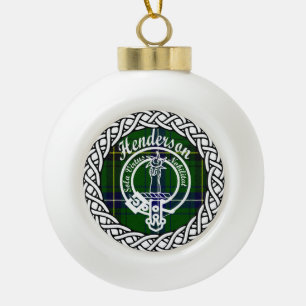 Scottish Clan Henderson Tartan und Wappen Keramik Kugel-Ornament