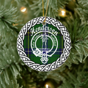 Scottish Clan Henderson Tartan und Wappen Keramik Ornament