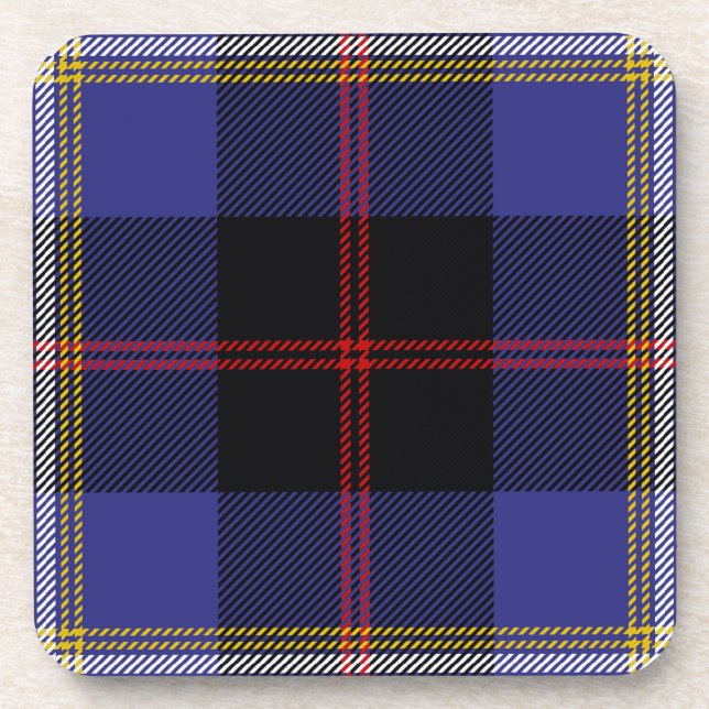 Scottish Clan Hill Tartan Pläd Getränkeuntersetzer (Vorderseite)