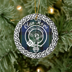 Scottish Clan Hope Tartan und Wappen Keramik Ornament