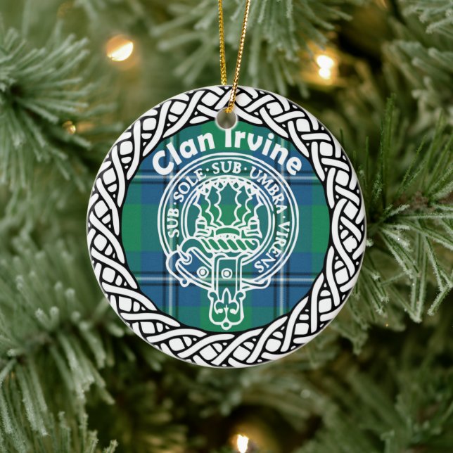 Scottish Clan Irvine Tartan und Wappen Keramik Ornament (Baum)