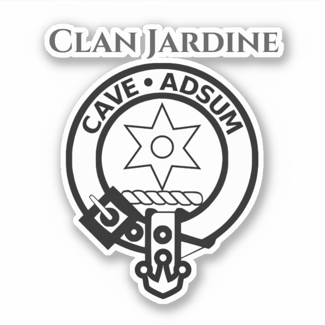 Scottish Clan Jardine Wappen Abzeichen Sticker (Vorderseite)