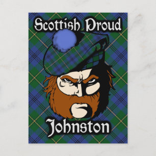 Scottish Clan Johnstone Johnston Tartan Postcard Postkarte