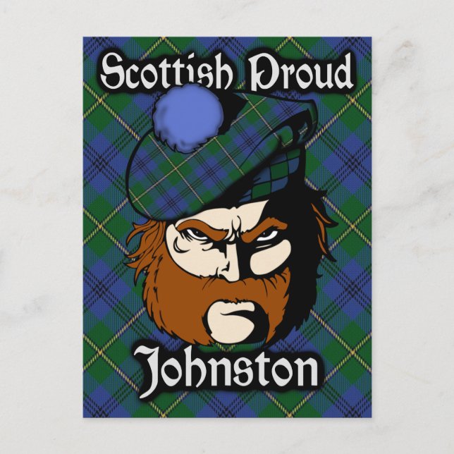 Scottish Clan Johnstone Johnston Tartan Postcard Postkarte (Vorderseite)