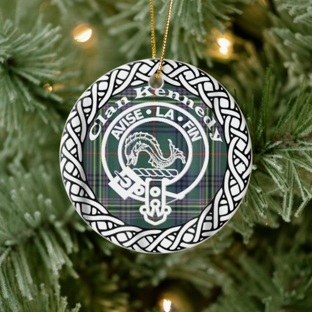 Scottish Clan Kennedy Tartan und Wappen Keramik Ornament (Baum)