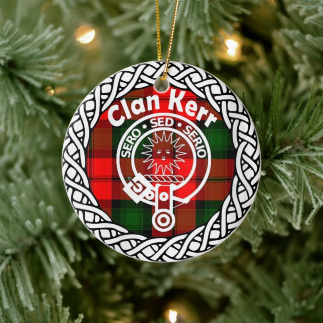 Scottish Clan Kerr Tartan und Wappen Keramik Ornament (Baum)