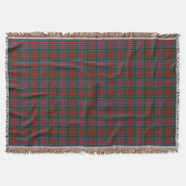 Scottish Clan Kidd Red Green Blue Tartan Decke (Vorderseite)