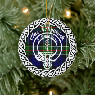Scottish Clan Kirkpatrick Tartan und Wappen Keramik Ornament