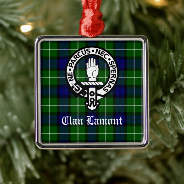 Scottish Clan Lamont Wappen Abzeichen und Tartan Ornament Aus Metall (Baum)