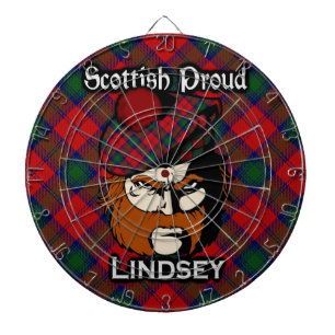 Scottish Clan Lindsey Lindsay Tartan Dartboard Dartscheibe