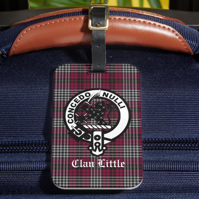 Scottish Clan Little Wappen Abzeichen und Tartan C Gepäckanhänger (Vorderseite Insitu 2)