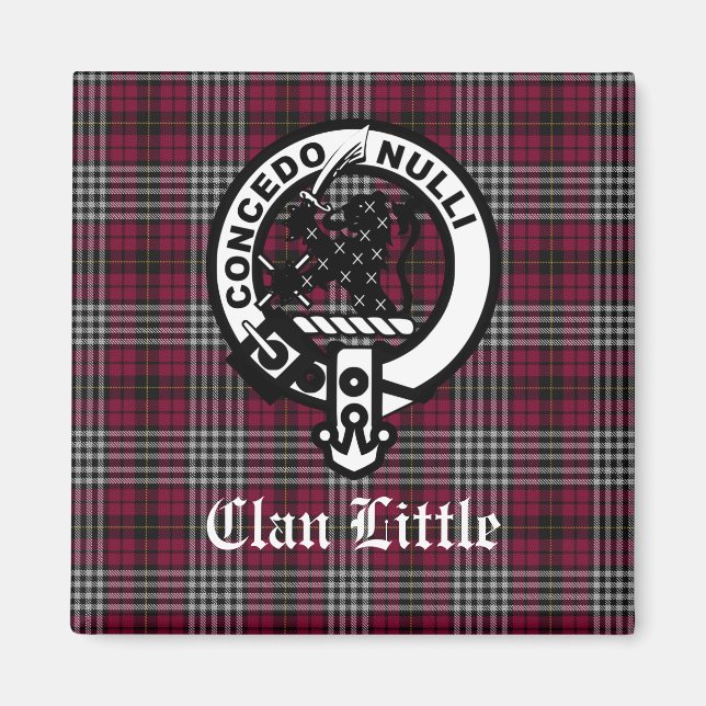 Scottish Clan Little Wappen Abzeichen und Tartan C Magnet (Vorne)