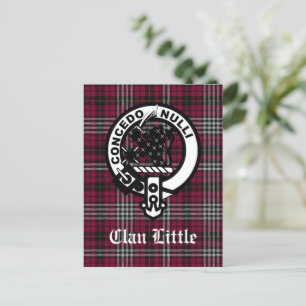 Scottish Clan Little Wappen Abzeichen und Tartan C Postkarte