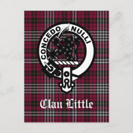Scottish Clan Little Wappen Abzeichen und Tartan C Postkarte