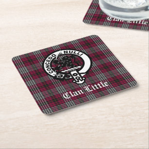 Scottish Clan Little Wappen Abzeichen und Tartan C Rechteckiger Pappuntersetzer
