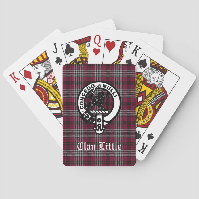 Scottish Clan Little Wappen Abzeichen und Tartan C Spielkarten (Rückseite)