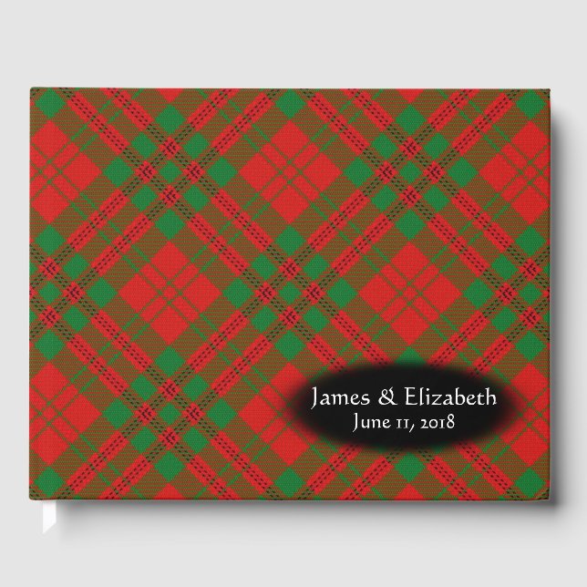 Scottish Clan Livingstone Tartan Kariert Wedding Gästebuch (Vorderseite)
