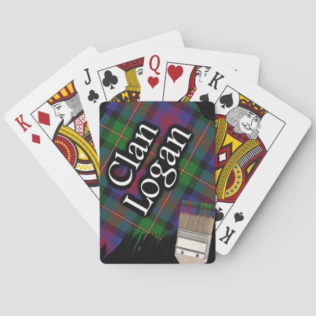Scottish Clan Logan Tartan Paint Brush Spielkarten (Rückseite)