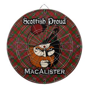 Scottish Clan MacAlister Tartan Dartboard Dartscheibe