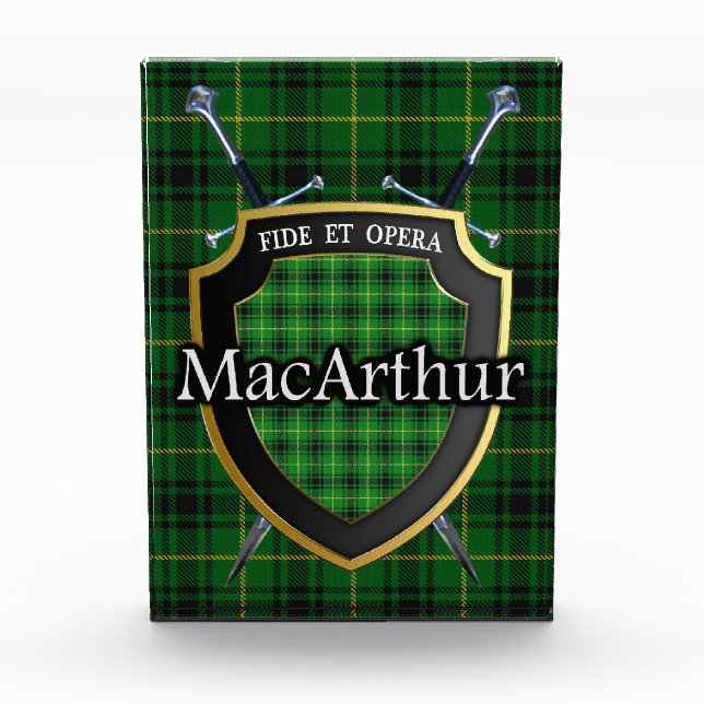 Scottish Clan MacArthur Tartan Fotoblock (Vorderseite)
