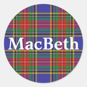 Scottish Clan MacBeth Tartan Kariert Runder Aufkleber