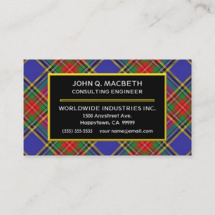 Scottish Clan MacBeth Tartan Kariert Visitenkarte