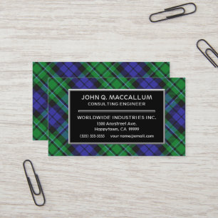 Scottish Clan MacCallum Tartan Kariert Visitenkarte