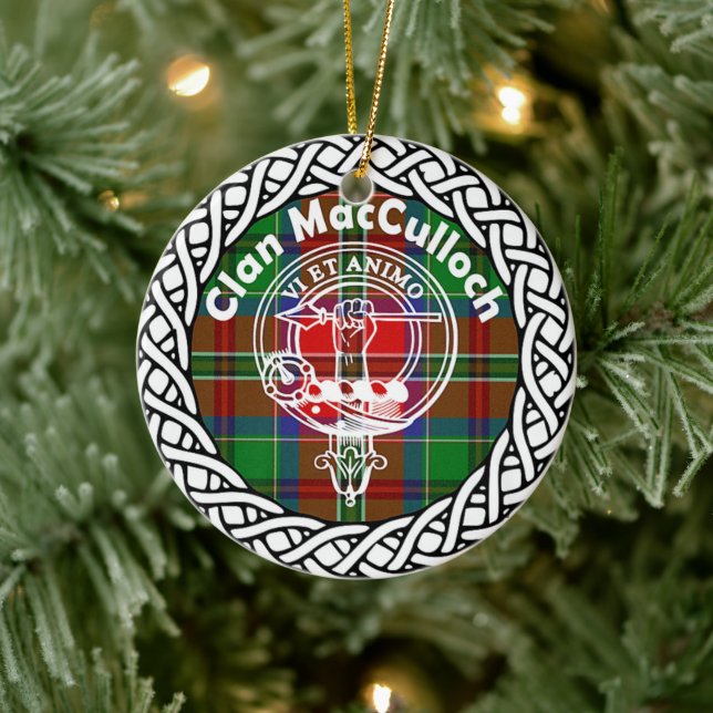Scottish Clan MacCullock Tartan und Wappen Keramik Ornament (Baum)