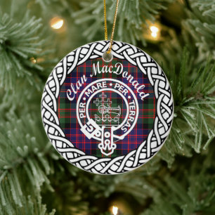 Scottish Clan MacDonald Tartan and Crest Keramik Ornament