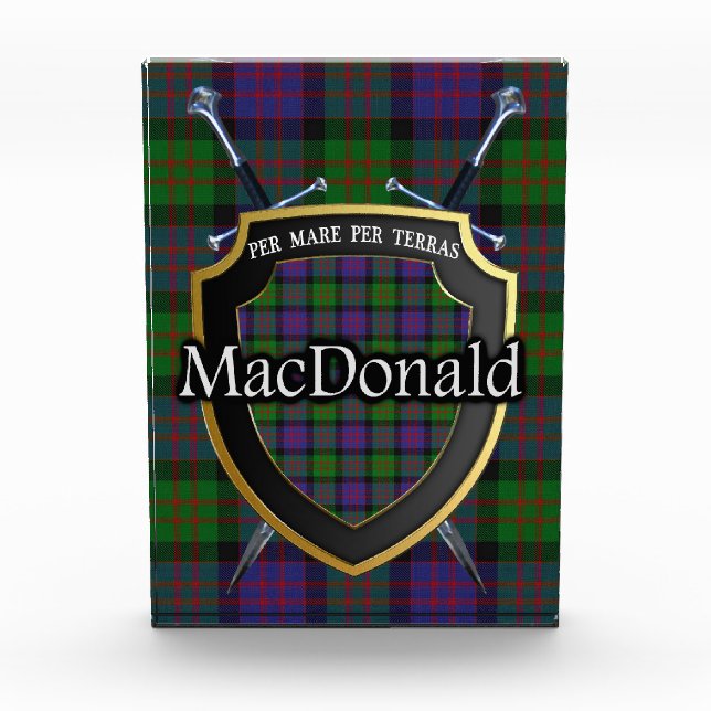 Scottish Clan MacDonald Tartan Fotoblock (Vorderseite)