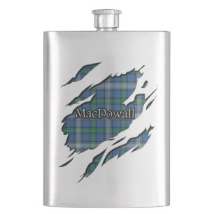 Scottish Clan MacDowall Tartan Flachmann