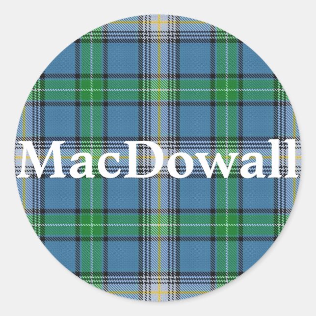 Scottish Clan MacDowall Tartan Kariert Runder Aufkleber (Vorderseite)