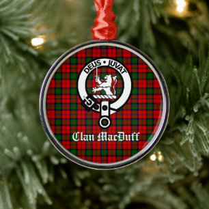 Scottish Clan MacDuff Tartan und Wappen Abzeichen Ornament Aus Metall