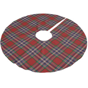 Scottish Clan MacFarlane Red Blue Tartan Polyester Weihnachtsbaumdecke