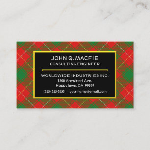 Scottish Clan MacFie Tartan Kariert Visitenkarte