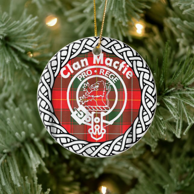 Scottish Clan Macfie Tartan und Wappen Keramik Ornament (Baum)