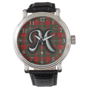 Scottish Clan MacGregor Monogram Tartan Armbanduhr
