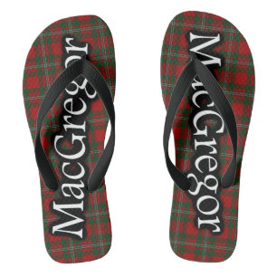 Scottish Clan MacGregor Tartan Flop Flops Flops Flip Flops