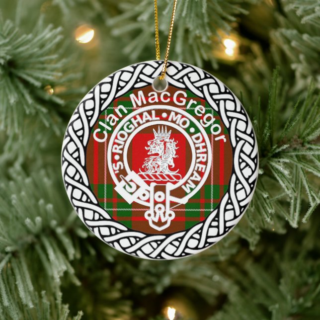 Scottish Clan MacGregor Tartan und Wappen Keramik Ornament (Baum)